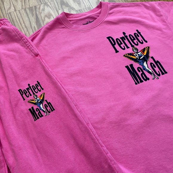 BOYS LIE PERFECT MATCH PINK CREWNECK SWEATPANTS SET SZ S M - Picture 8 of 12